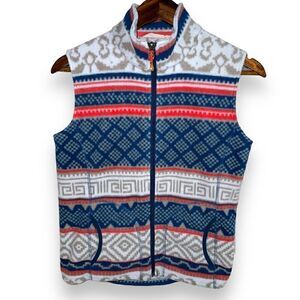 Woolrich FairIsle Pattern Full Zip Fleece Vest Size XS